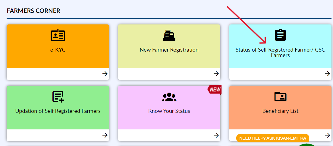 Self Registered Farmer Status